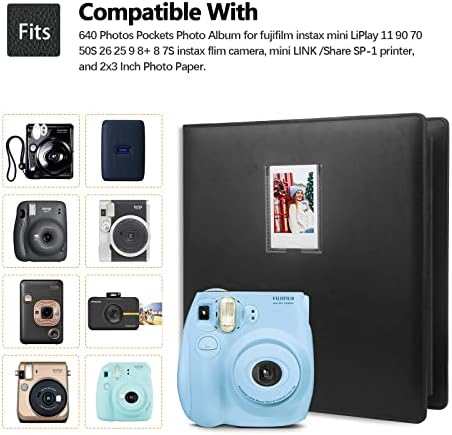640 Zsebbel fotóalbum a Fujifilm Instax Mini Kamera, Polaroid Snap PIC-300 Z2300 Instant Fényképezőgép,
