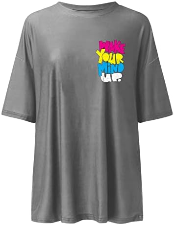 Plus Size Tshirts a Nők, Vicces Levelet Grafikus Rövid Ujjú O Nyak Edzés Tunika Maximum Tshirts a Nők