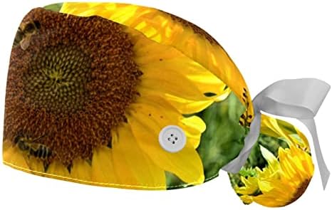 2 Db Napraforgó Virág, Nyáron Sárga Természet Virág Dolgozó Kap Gombokkal, Szalag, Nyakkendő, Női