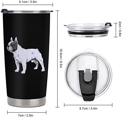 Fehér Francia Bulldog Műanyag Bögre Vákuum Szigetelt Kávét Tartós Autó Kupa Divat Bögre