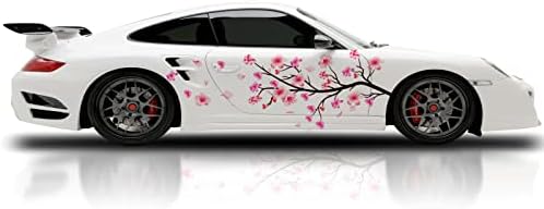2DB Sakura cseresznyevirág Autó Istálló, Japán Téma Oldalon Autó Vinil Istálló, Univerzális Méret, Nagy