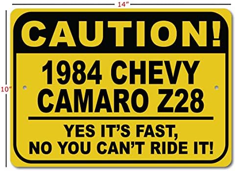 1984-ben 84-es CHEVY CAMARO Z28 Figyelem Gyors Autó Alá, Fém Újszerű Jele, Barlang Fali Dekor, Garázs